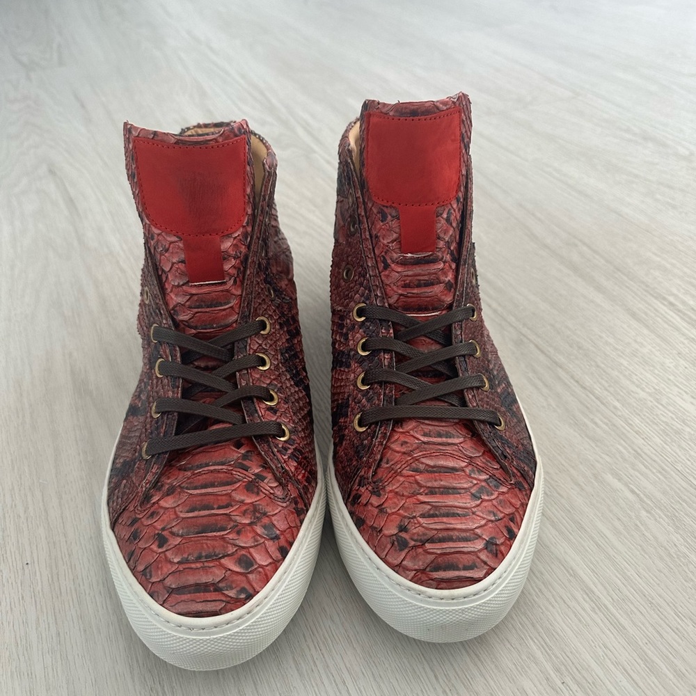 Men’s Python Leather High Top Sneakers - image 3